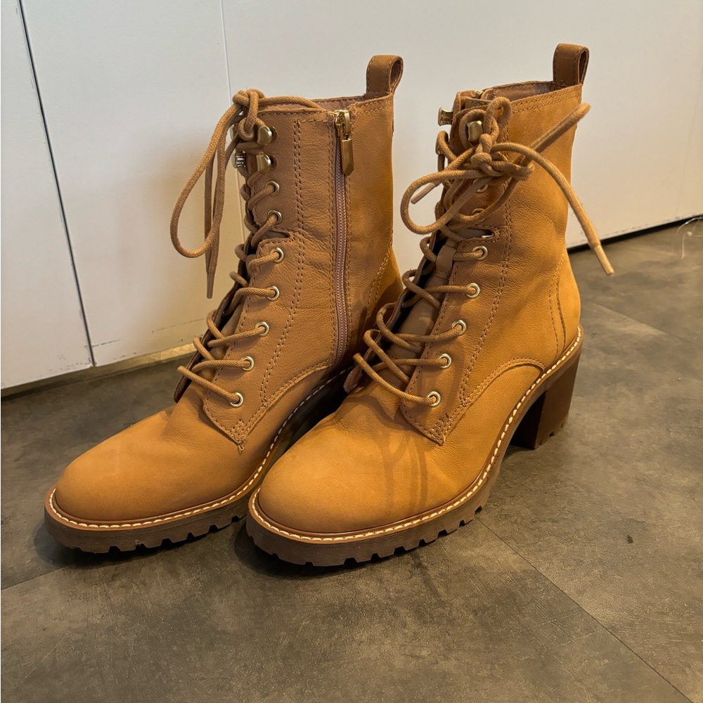 Tan heeled boots